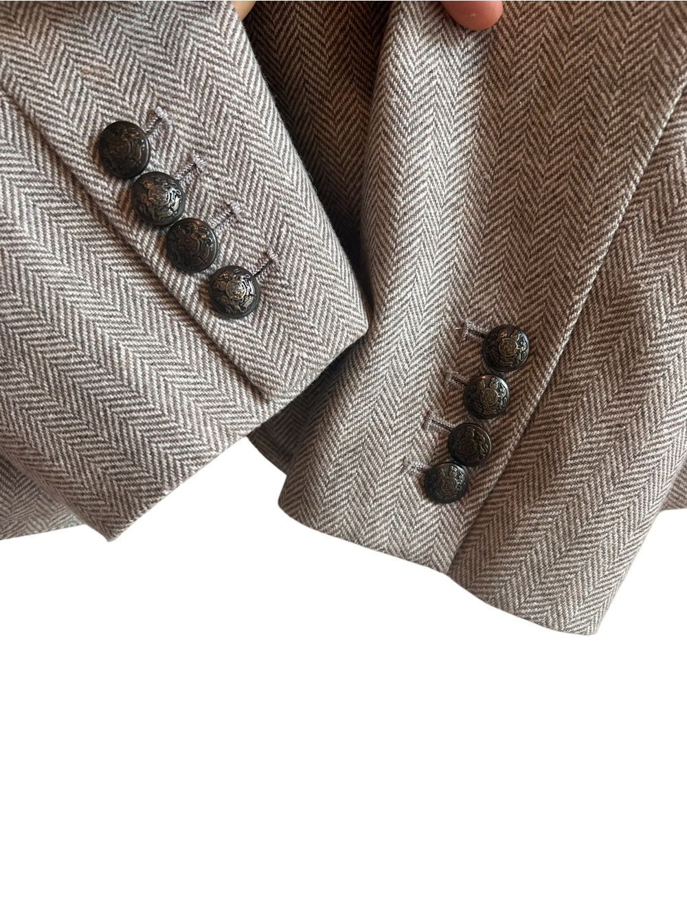 Banana Republic wool blend Herringbone Academy blazer Sz 14 excellent condition - Picture 6 of 14